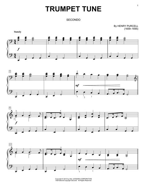 trumpet tune purcell piano